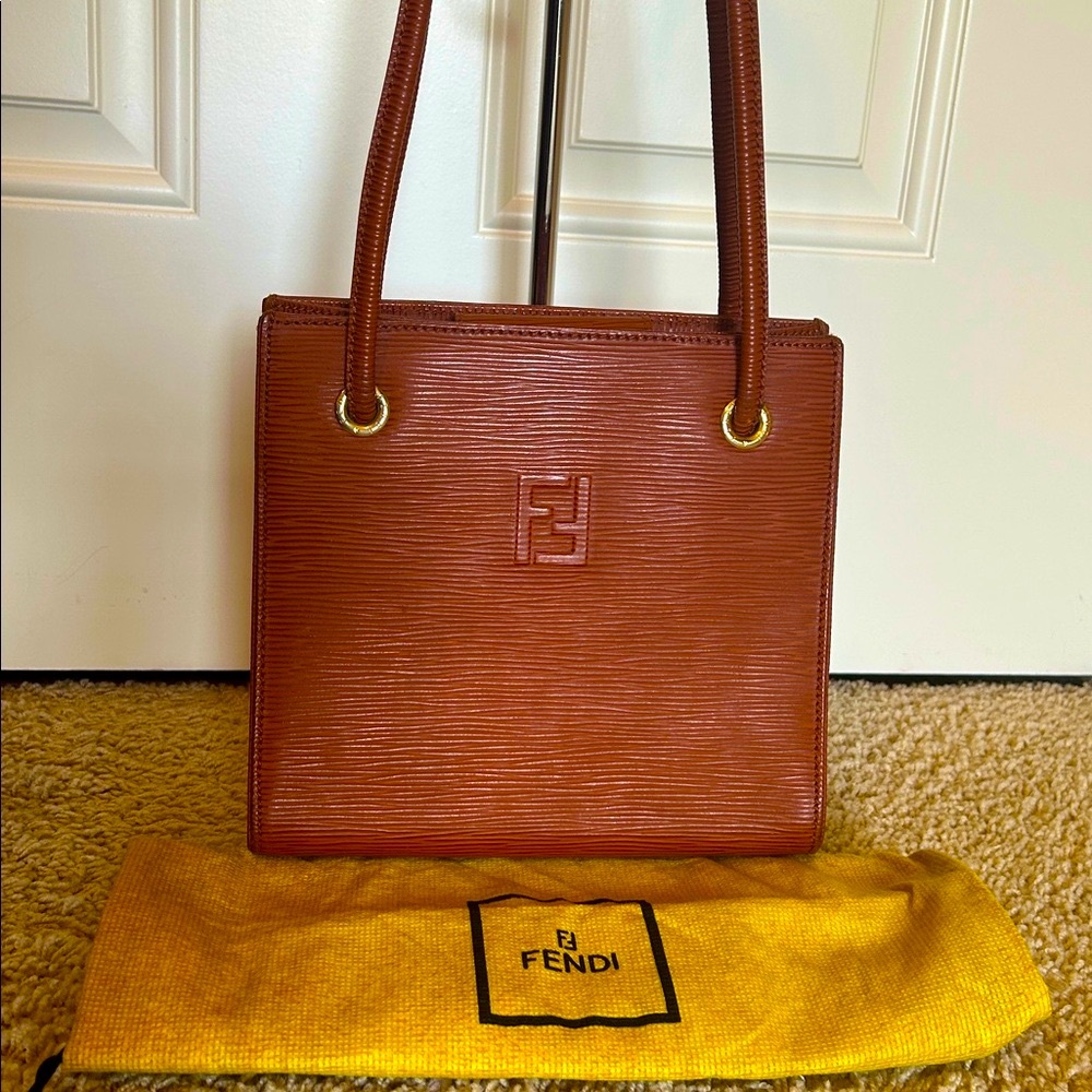 Fendi Caramel Brown Epi Leather Shoulder Bag- Amazing Condition!